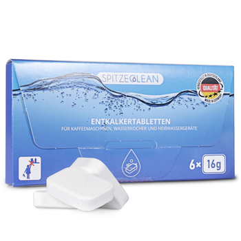 Kaffeemaschinen-Entkalkungstabletten, Spitze Clean 6x16g