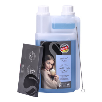 SET: Seltino Pure Reinigungsflüssigkeit für das Milchaufschäumsystem, 1 l + Reinigungstabletten