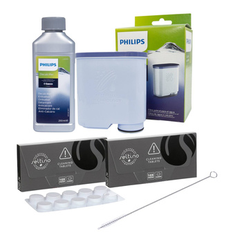 SET: Philips Saeco AquaClean-Filter CA6903 + Entkalker CA6700 + 2× Reinigungstabletten + Bürste