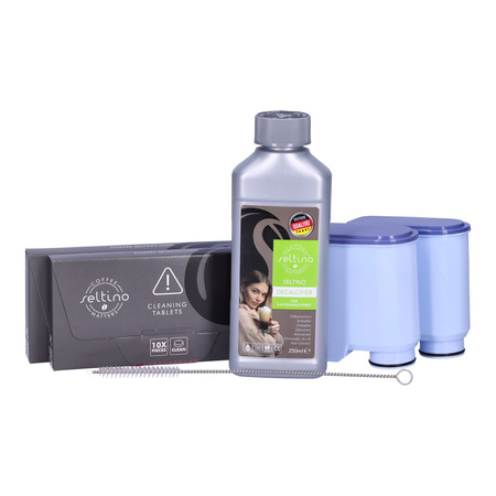 SET: 2x Seltino Ocea Ersatzfilter für Philips Saeco CA6903 AquaClean + 2x Reinigungstabletten + Entkalker 250ml + Bürste